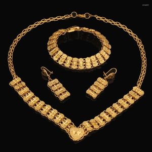 Kolczyki naszyjne Zestawy tradycyjne etiopskie kolczyki biżuteria 18k złota biżuteria
