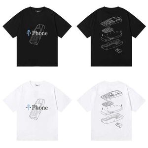 Designer Mode Kleidung T-Shirt T-Shirts Kleine trendige Marke Trapstar London t Telefon Nokia Patchwork Bedruckte reine Baumwolle Kurzarm T-Shirt Luxus Lässige Baumwolle Stre