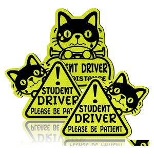 Car Stickers Reflective Student Driver Magnet For Sticker Please Be Patient Sign Keep Distance Decal Motive Magnets Safety Vehicle D Dhdcl