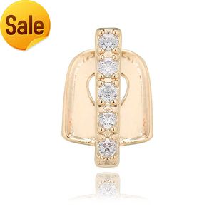 Ice Cz Stones Diamond Gold Silver Single Cap Hip Hop Grillz Grills зубы