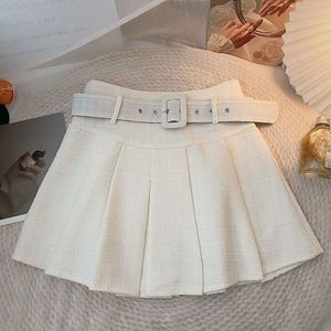 Skirts Small fragrant wind pleated skirt women spring and summer Korean version slimming antilight high waist Aline 230509