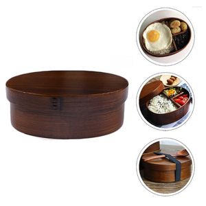 Conjuntos de utensílios de jantar Viagem Contêiner portátil Lunhana Recipientes de piquenique japoneses Bento Sushi de madeira