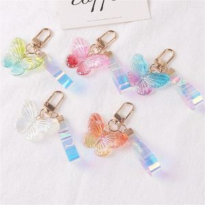 Keychains pendente de borboleta Crystal Keychain Creative Insets Cheyring Charms Mulheres Bolsa Ornamentos Acessórios Presente de festa