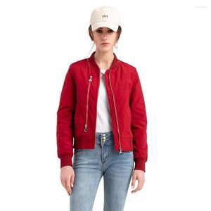 Kurtki damskie Slim Fit Spring Autumn Bomber Solidny zamek błyskawiczny Krótki swobodny płaszcze kobiety#39; S TDC508