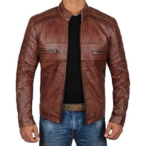 Jaquetas masculinas jaqueta de couro marrom masculino PU couro angustiado jaqueta de motocicleta masculina jaqueta de vento quebra -vento masculino 230509