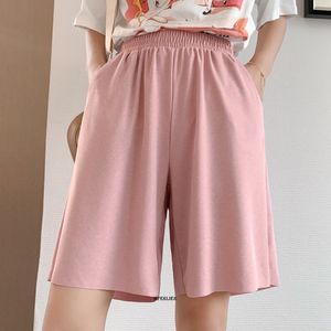 女性のショートパンツ大規模7xl 150kgアイスシルク女性ショーツソリッドサマーレディースプリーツショートパンツハイウエストストリートウェア半パンツ女性230509