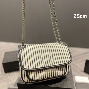 Güzel siyah omuz çapraz çantaları 25cm 28cm lüks tasarımcı koltuk altı kadın vücut iplik elmas elmas kafes düz vintage orijinal deri çanta flap çanta çanta tote