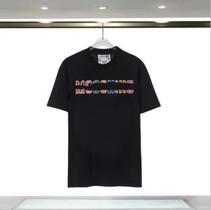 2023デザイナートップレディースTシャツ女性男性の同じスタイルの夏のルーズ特大のTシャツモスキーノYH