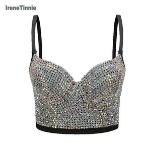 دبابات Camisoles Irene Tinnie المصنوعة يدويًا Jewel Diamond Bralet Women Bustier Bra Party Party Corset Stest Top Stest بالإضافة إلى حجم 230508