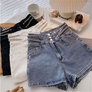 Calções femininos de cintura alta denim roupas femininas verão coreano moda corrente a linha calças largas feminino casual ropa de mujer