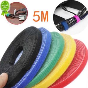 Neue 5 Meter/Rolle Nylon-Kabelbinder Stromkabel Schlaufenband Multifunktions-Nylongurte Verschluss wiederverwendbar