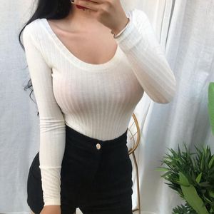 Kvinnors T -skjortor Shintimes Tshirts för kvinnor 2023 Crop Shirt Korean Style Woman Cloth Slim Tee Femme Long Sleeve Top Autumn Camisetas