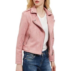 Jackets 2021 New Autumn Winter Women Vintage Faux Soft Suede Leather Jackets Lady Elegant High Quality Slim Fit Matte Coats Streetwear