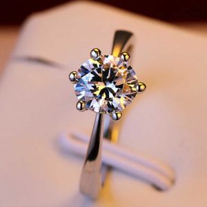 Band Rings Classic Six Claw Gold Color Ring AAA Austria Crystal Wedding Rings for Bridal Christmas Gift Women Women Jewelry Twonge Z0509