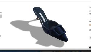 Sandals Navy blue suede kitten and Muller shoes