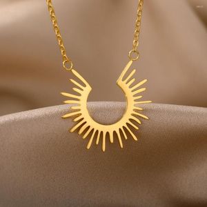 Anhänger Halsketten Vintage Sun Flower Choker für Frauen Männer Boho Sunburst Party Zubehör Schmuck Geschenk Collares Femme