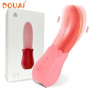 Vibratorer 10 hastigheter realistisk slickande tunga steg för kvinnor bröstvårtor klitoris stimulering sex leksaker vuxna kvinnliga par 230509