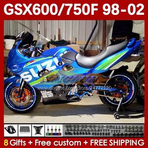 Body for Suzuki GSXF750 GSXF600 KATANA GSXF 600 750 CC 600CC 750CC 1998 1999 2000 2001 2002 169NO.132 GSX750F GSXF-600 GSXF-750 GSX600F 98 99 00 01 02 Fairing Blue Factory Factory