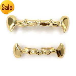 Gaby High Quality Hiphop Teeth Grillz Gold Top Bottom Grill Bling Hollow Gold Grillz Teeth For Halloween Party Gift