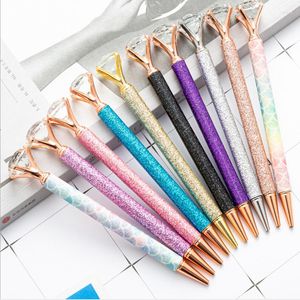 Piece Ballpoint Pen Luxury Cute Big Diamond Wedding Rose Gold Metal Stationery School Office Supplies Supply Pens