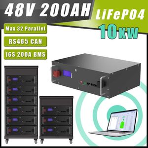 48V 200AH 10KW LiFePO4 Battery Pack 100AH Lithium Battery 6000+ Cycles Max RS485 CAN For Solar Stored Off/On Grid Inverter