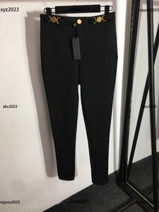 designerskie spodnie Slim Fit Slim Casual Spoders Metal Button Decoration Pants Darmowa wysyłka Moda Women Ubrania Nowe przybycie