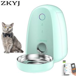 Feeding IP Automatische langsame Futterspender für Haustiere mit Sprachaufzeichnung, Edelstahl-Hundefutternapf, automatischer Katzen-LCD-Bildschirm, Timer-Futterspender