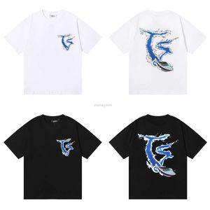Designer Mode Kleidung T-Shirt T-Shirts Trendy Trapstar Fast Boat Wave Print T-Shirt American Street Trendy Loose Casual Short Sleeve T-Shirt Sommer Luxury Casual Streetw