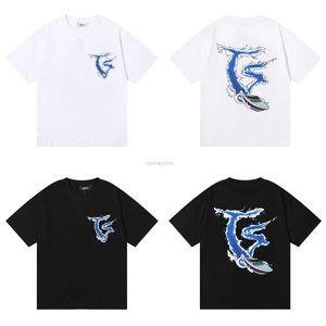 Modne ubrania od projektantów Tshirt Tees Trendy Trapstar Fast Boat Wave Print Tee American Street Trendy Loose Casual Tshirt z krótkim rękawem Summer Luxury Casual Streetw