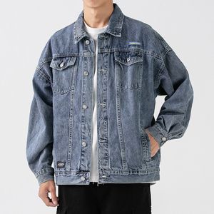 Herrjackor denimjacka Mäns mode Motorcykel Jeans Jacket Män Casual Classic Black Blue Denim Jacket Men's Outter Jacket 230509