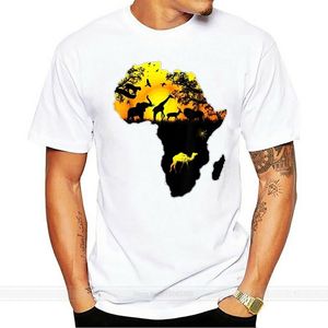 Herren T-Shirts Afrikanische Savanne Safari Wildlife Afrika Karte Modemarke T-Shirts Herren Sommer Druck Casual Herren Marke Anpassen T-Shirts 230509