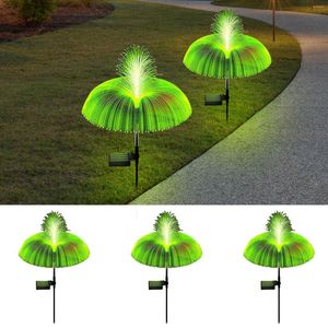 1/2st Fiber Optics Jellyfish Solar Lawar Light IP65 Waterproof Shape Yard Lighting Garden Decoration Ornament