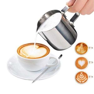 Milchkännchen Edelstahl Milchkännchen Milchaufschäumer Kaffee Latte Art Espresso Cappuccino Milchkännchen 100/150/200ml P230509