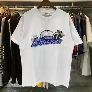 デザイナーファッション服Tシャツティートレンディトラップスターバスケットボールロンドンシューティングゲームプリント高品質のピュアコットンダブルヤーンルーズショートスリーブTシャツメンズレディースFA