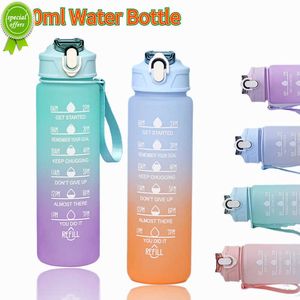 900ml Water Bottle With Time Marker Motivational Water Bottle Sport Water Bottle With Straw For Outdoor Fitness Travel BPA Free