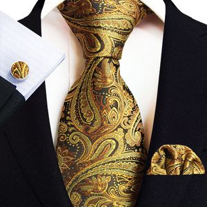 Plain więzi Zasób miejsca Paisley Waist Flower Men's Wedding Tie krawat kieszonkowy szalik Mankiety Trzyczęściowe zestaw