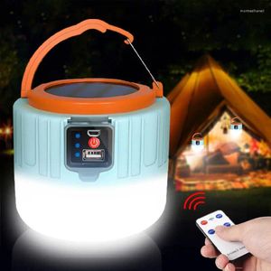 Solar LED Camping Light USB RECHARGEABLE BULB Outdot Tent Lamp BBQ Vandring Portable Lykta Emergency Lights