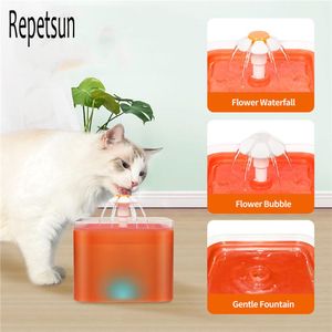 Matning LED PET Vattendispenser Rinnande vatten Cirkulerande dricksmatare för husdjur Cat Dog Water Dispenser Fountain Bowl