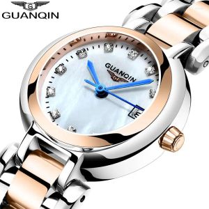 Wristwatches GUANQIN Women Watch Luxury Pearl Dial Waterproof Dress Montre Femme Girl Ladies Fashion Quartz Relogio Feminin