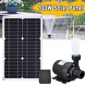 Tillbehör 100W 800L/H AKVARIUM TANK PUMP SOLAR POWER VATTEN PUMP Kontinuerligt arbete 12V Brushless Motor Energysaving med kraftlagringslåda