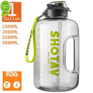 1.5 chaleira de garrafa esportiva gratuita de 2 litros BPA 1 galão de grande capacidade Tritan Water Bottle with Straw Drink Waterbottle Gym Bottle Bottle Cup