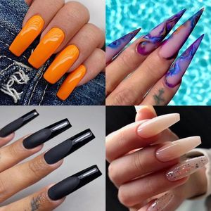 False Nails Clear Nail Tips Wear-resistant Soft Gel Extension Multi-functional 500pcs Portable Kit Gift For Girls