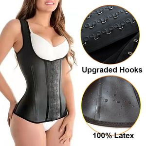 Kvinnors shapers Hög komprimering midja tränare Firm Kontroll Body Shapewear Women Latex Sports Vest Slimming Corset Steel Bone Fajas Colombianas 230509