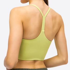 Sports bra women yoga underwear fitness vest top designer active underwear Y shaped design fixed chest pad integrated sports tank high strength womens yoga tanks