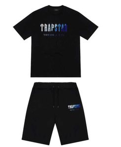 Mens Trapstar t Shirt Short Sleeve Print Outfit Chenille Tracksuit Black Cotton London Streetwear Sunscreen design 63ess