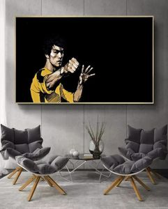 Klassisk Bruce Lee Kung Fu Superstar Canvas Målning Poster trycker digitala väggkonst Bilder för vardagsrum Heminredning Cuadros3914873