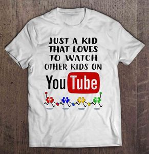 メンズTシャツの男性シャツYouTube自閉症バージョンの女性Tシャツで他の子供を見るのが大好きな子供だけ