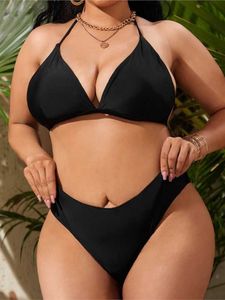 Damen Plus Size Bademode Plus Size Schwarz Bikini Badeanzug 4XL Für Damen Retro Vintage Large Size Badeanzug Over Size Push Up Biquini Bademode Z0508