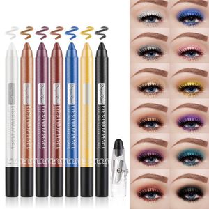 Matte Eyeshadow Stick Set with Sharpener Cap Long Lasting Pearly Sparkle Glitter Eye Shadow Pencil Shimmer Metallic