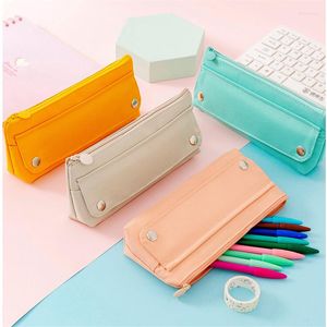 Oxford tyg blyertsfodral Kawaii Student Stationery Box Pen Bag Pouch School levererar vitrosa grönt gul grossist K1